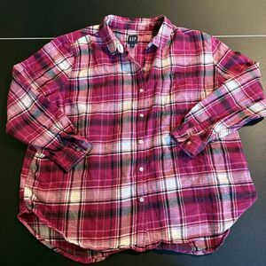 GAP Magenta Pink Plaid Flannel Shirt - Women’s XXL